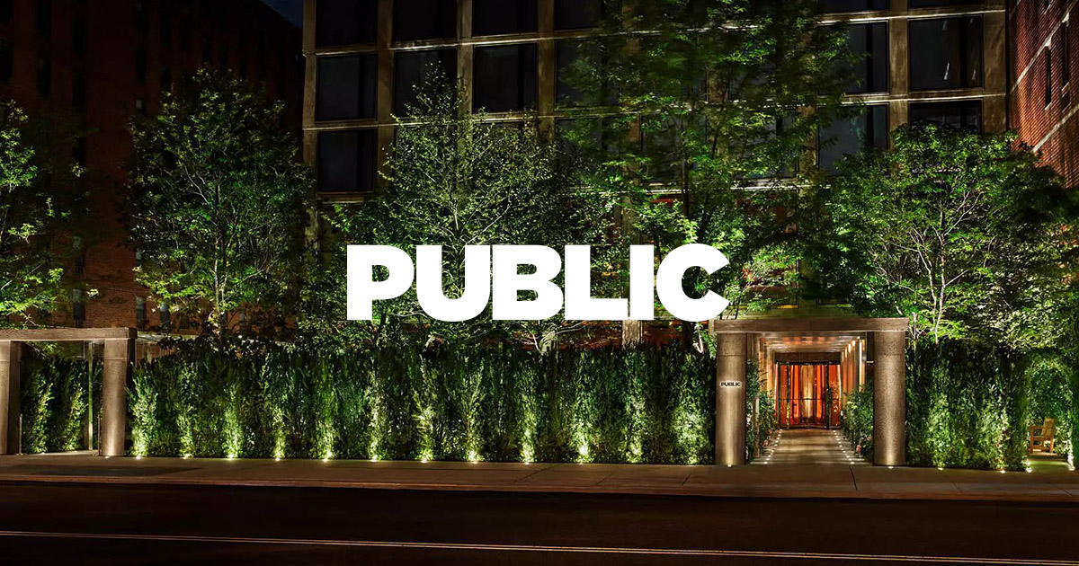 The Roof at PUBLIC Hotel rooftop bar in Lower East Side, Manhattan, NYC 10002, skyline seating